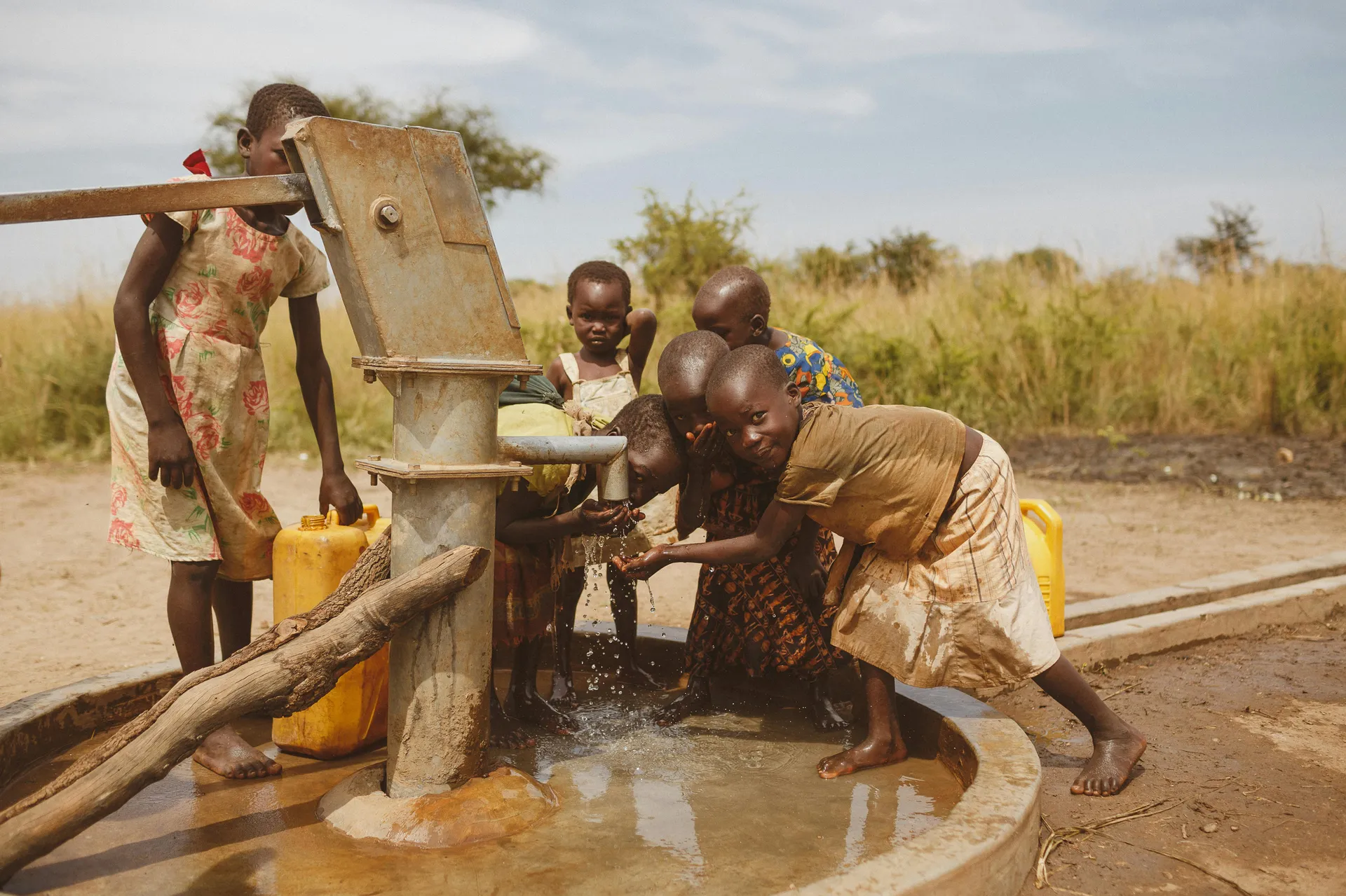 Children accessing clean water